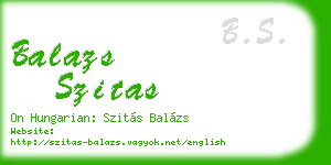 balazs szitas business card